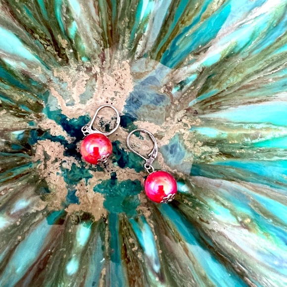 Earring Lot! Lot of 8 dangle ball earrings. - Picture 2 of 10